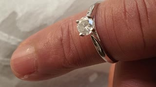 HRD Certified Engagement Ring (.22 ct) Diamond & (.925) Platinum Size 6.5 listed on eBay