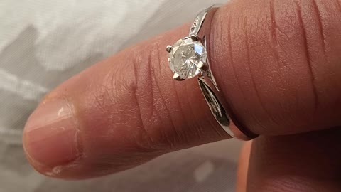 HRD Certified Engagement Ring (.22 ct) Diamond & (.925) Platinum Size 6.5 listed on eBay