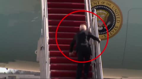 President Biden falls on Air Force One stairs three times
