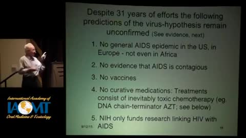 AIDS is NOT caused by HIV virus or Sex- German American Prof. Peter Duesberg provides solid proof