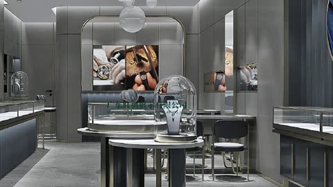 High-end commercial space design & Jewelry showcase design customization