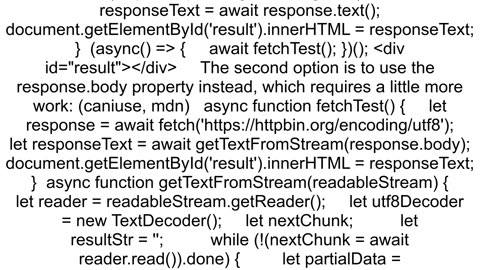 Getting Text From Fetch Response Object