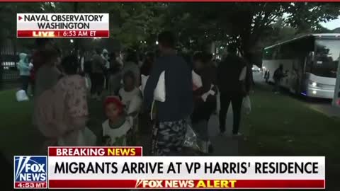 2 buses of migrants arrive outside of Kamala Harris’ house