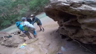 Descending Mooney Falls - Havasupai 2019