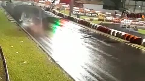 racing kart in the rain