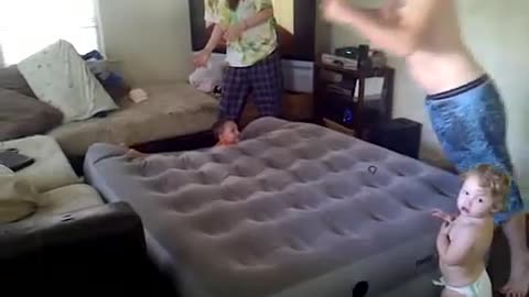 Toddler Gets thrown by Airbed