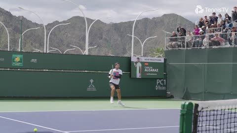 Carlos Alcaraz & Jannik Sinner Practice Ahead of 2024 Indian Wells Semi-Final Showdown!