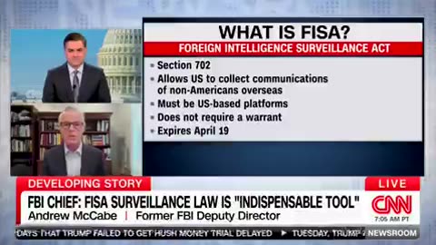 Former FBI agent Andy McCabe falsely claims FISA was never used in the investigation of Donald Trump