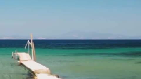 Natural stone pier at the beach