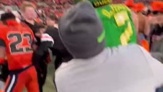 Oregon Ducks Football Player Sucker Punches a Fan on the Field After Devastating Loss