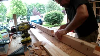 Chiseling pockets for roof and wall framing