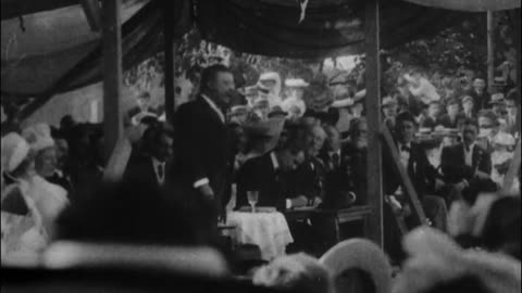 President Roosevelt's 4th Of July Oration (1903 Original Black & White Film)
