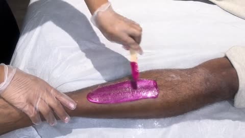 Shante Marie's Leg Waxing Journey with Sexy Smooth Tickled Pink Premium Synthetic Hard Wax