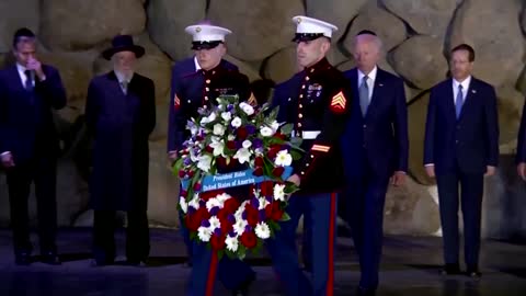 Biden lights Eternal Flame at Jerusalem Holocaust memorial