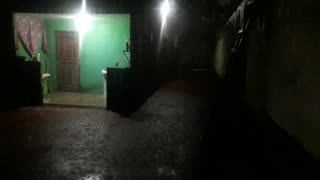 Heavy Rain Sound - ASMR Rain in a quiet courtyard at night - perfect for overcoming insomnia