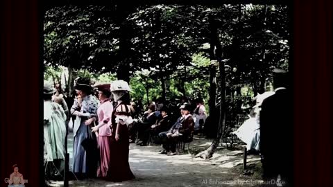 A Walk in the Park - Paris c.1900 _ 4K Color Film - w_ Sound