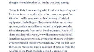 ALERT: Statement from President Joe Biden on Travel to Kyiv, Ukraine
