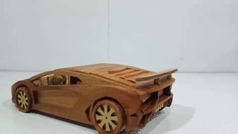 DIY wooden miniature vehicle of the Lamborghini Aventador