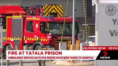 Five people hospitalised after fire inside cell at Yatala Prison