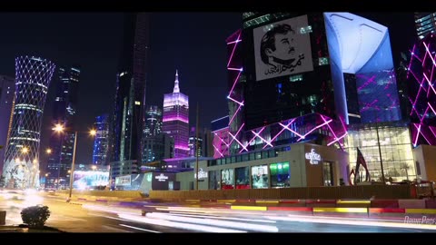 Doha Qatar 8k 🇶🇦 Night Cityscape Timelapse