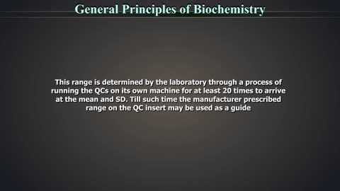 General principles of Biochemistry
