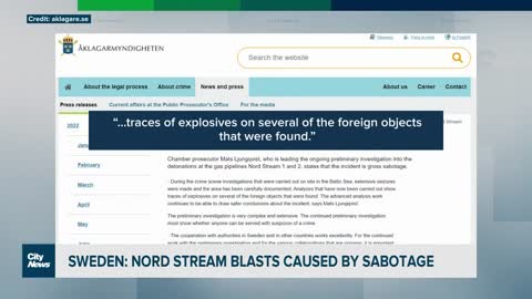 Sweden: Nord Stream blasts caused by ‘sabotage’