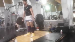 Wide grip deadlift for reps