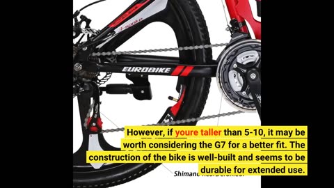 Buyer Feedback: EUROBIKE Mountain Bike G6 21Speed 26Inch 3Spoke Wheels Dual Disc Brake Folding...