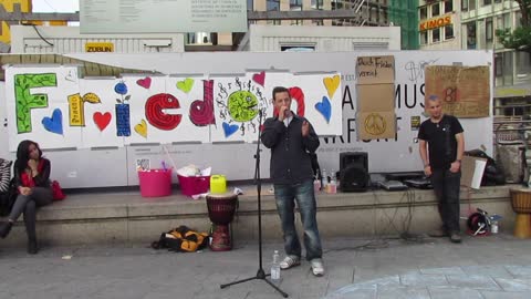 Franky Müller über 'Indoktrination und notwendigen sozialen Wandel' | 14.6.2014 @ Mahnwache für den Frieden in Frankfurt