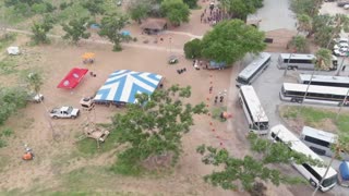 Drone footage of US-Mexico border in Brownsville