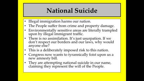 Current Immigration Policy is National Suicide