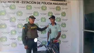 Policía recupera moto robada en Magangué