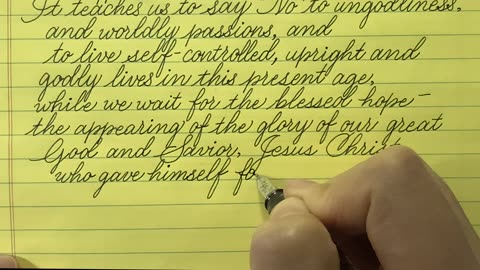 Fountain Pen Cursive Handwriting Titus 2:11-14