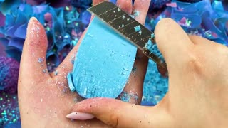 ASMR Soap with glitter 🎊 Crushing soap balls 💜 Carving soap cubes 💙 Relaxing Sounds !