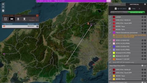 Mount Fuji hotspots and fires from 2023-03-31 – 04-04 monitored by NASA, 気象庁. 富士山噴火預警。富士山北側山麓の気温が高い。
