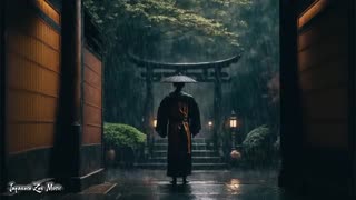 A Rainy Day at The Temple - Japanese Zen Music - Japanese Flute Music For Soothing, Meditation