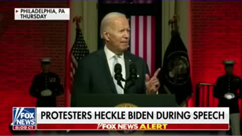 Biden gets heckled during speech #shorts