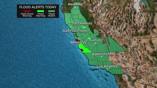 Weather radar shows atmospheric river crossing California