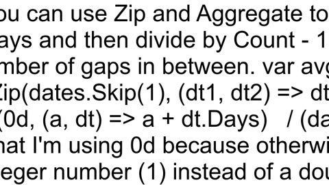 Calcuate Average Days Between of a List of Dates in C