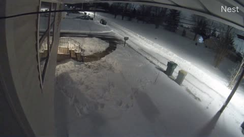 Snowplow Takes Out Utility Pole