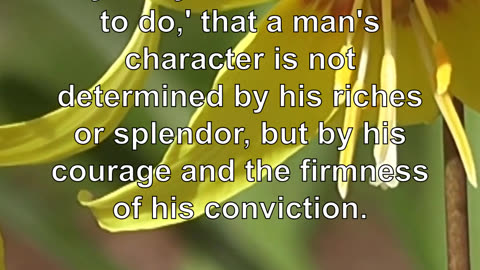 It came to me, 'said the boy, 'as you have learned to do,' that a man's character is not determ...