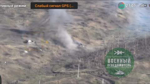Boom Ukrainian soldiers should better run away faster after being hit by Russian ATGM