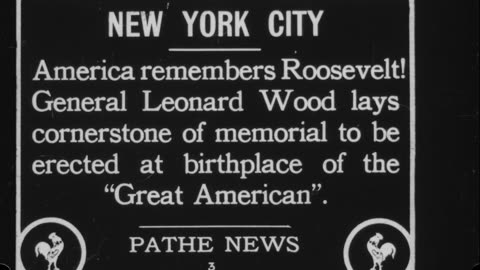 Leonard Wood Lays Cornerstone of Theodore Roosevelt House (1921 Original Black & White Film)