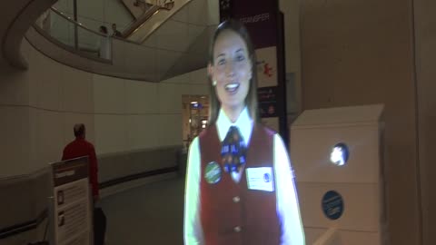 Digital Hologram Lady at Beijing Airport