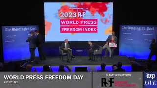 World Press Freedom Day In Your Face: Blinken's stage stormed by protestors!