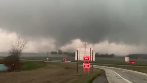 Developing Large Tornado near St. Marys, Ohio 3-14-2024