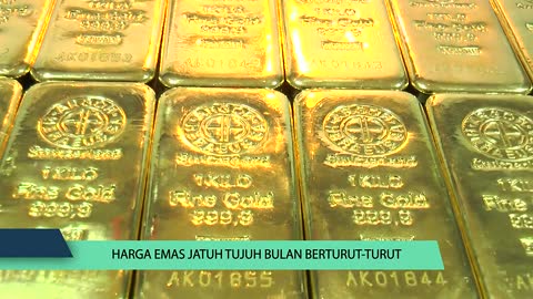 Harga Emas Jatuh Tujuh Bulan Berturut-Turut