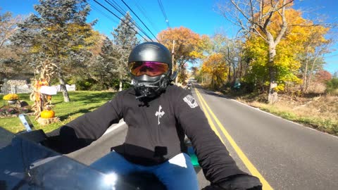 Deer Jumps Over Motorcyclist on Beautiful Fall Ride