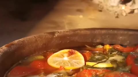 How To Cook A Delicious Meat Dish In A Stone Oven - instant oven perfection! #shorts Remix WILD