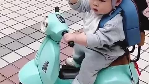 funny baby motorcycle 🏍️